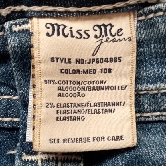 Miss Me Women's Blue Boot Cut Jeans with Raw Hem Size 29 - Picture 6 of 16